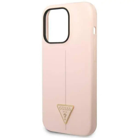 Guess Silicone Triangle Logo - Etui iPhone 14 Pro (różowy)