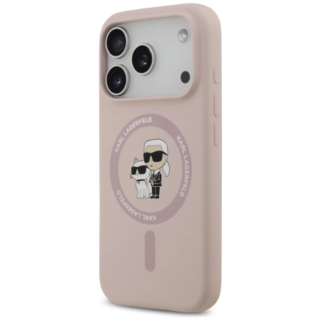 Karl Lagerfeld Silikon Karl&Choupette Ring MagSafe Case für iPhone 17 Pro - Pink