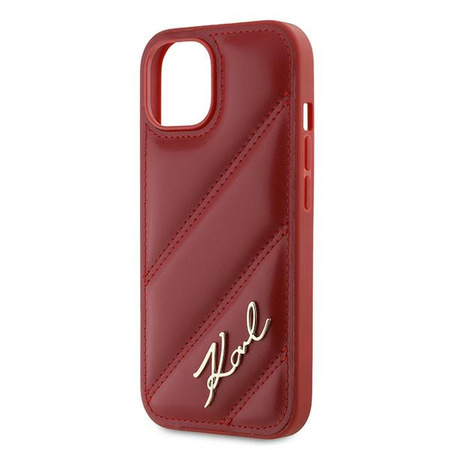 Karl Lagerfeld KLHCP15SPQDSMGR iPhone 15 / 14 / 13 6.1" czerwony/red hardcase Diagonal Quilted Script