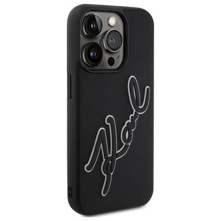 Etui Karl Lagerfeld 3D Rubber Signature na iPhone 15 Pro Max - czarne