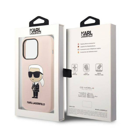 Karl Lagerfeld nakładka do iPhone 14 Pro Max 6,7" KLHCP14XSNIKBCP różowa hardcase Silicone Ikonik