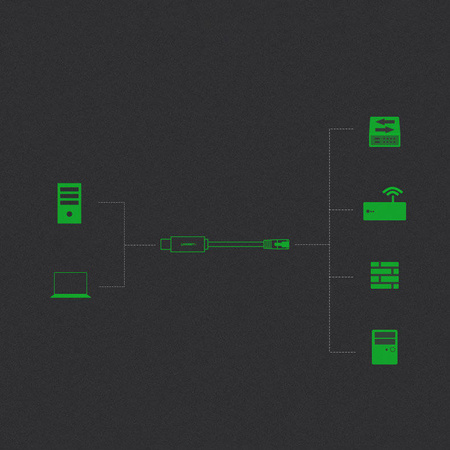 Ugreen kabel konsolowy przejściówka USB - Ethernet RJ45 1,5m czarny (CM204)
