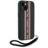 Karl Lagerfeld Saffiano Athleisure Stripes Cord iPhone 15 Case - Red