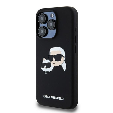 Oryginalne Etui KARL LAGERFELD Silicone Karl & Choupette MagSafe KLHMP15XSKCHPPLK do Iphone 15 Pro Max Czarny