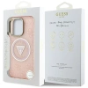 Guess IML Metal Glitter 4G Circle Triangle MagSafe Case für iPhone 16 Pro - Rosa