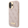 Original Handyhülle IPHONE 16 Guess Hardcase 4G Logo Plate MagSafe (GUHMP16SU4GPRP) rosa
