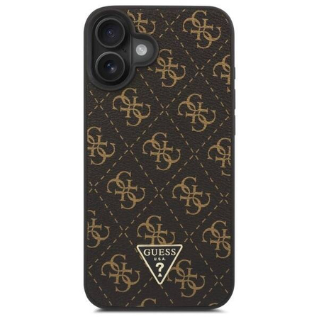 Original Handyhülle IPHONE 16 Guess Hardcase New 4G Triangle (GUHCP16SPG4GPK) schwarz
