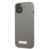 Original Case IPHONE 13 Guess Hard Case Silicone Logo Plate MagSafe (GUHMP13MSPLG) gray
