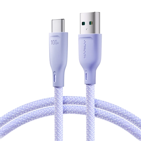 Joyroom Multi-Color Series SA34-AC6 USB-A / USB-C Cable 100W Fast Transfer 1m - Purple