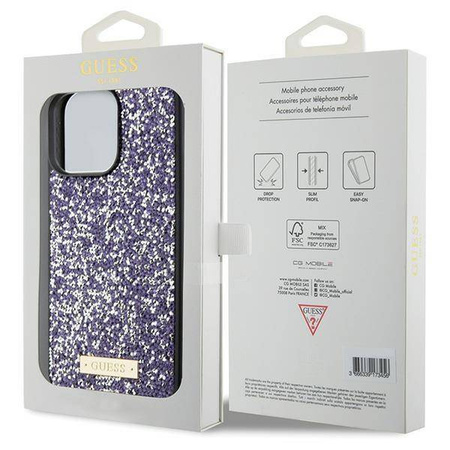 Guess nakładka do iPhone 15 Pro Max 6,7" GUHCP15XPFGSBSP jasnoróżowa HC Rhinestone Meta Logo