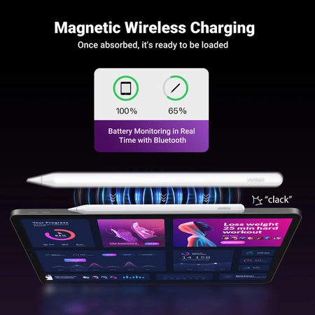 Ugreen LP653 stylus with wireless charging for iPad tablets - white