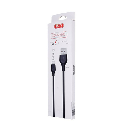 Kabel 2,1A 2m USB - USB-C Ładowanie i Przesyłanie Danych XO NB103 czarny