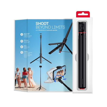 FORCELL F-GRIP F170XL automatyczny uchwyt selfie z pilotem bezprzewodowym tripod czarny