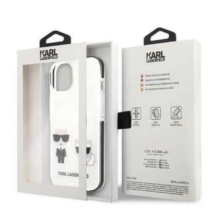 Oryginalne Etui IPHONE 13 MINI Karl Lagerfeld Hardcase Karl&Choupette białe
