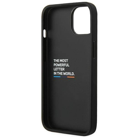Original Case IPHONE 14 PLUS BMW Leather Stamp Tricolor (BMHCP14M22PTDK) black