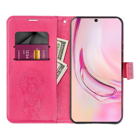 Kabura MEZZO Book do IPHONE 15 łapacz snów magenta