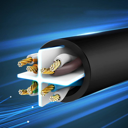 Ugreen płaski kabel sieciowy LAN Ethernet Cat. 6 8m czarny (NW102)