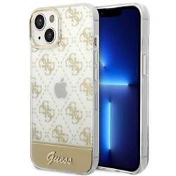 Oryginalne Etui IPHONE 14 PLUS Guess Hardcase 4G Pattern Script złote