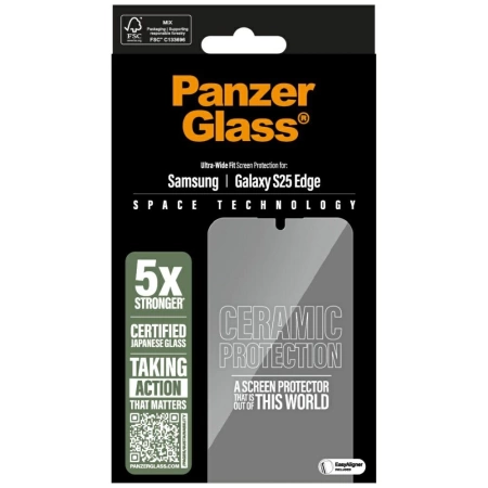 PanzerGlass Ultra-Wide Fit Ceramic Glass for Samsung Galaxy S25 Edge - Clear