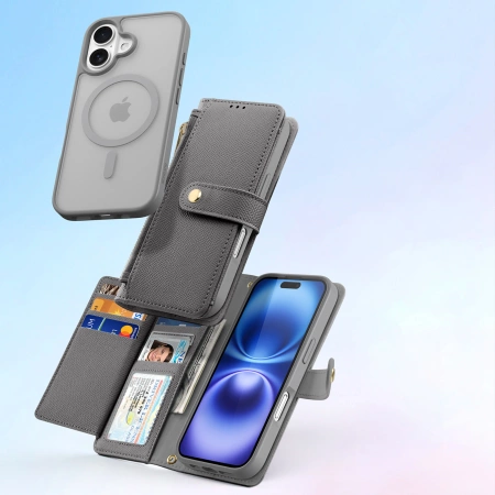 Dux Ducis Lawa Leather Case for iPhone 16 - Gray