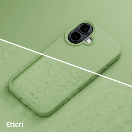 Nakładka Etteri Silicone Mag do iPhone 16 6,1" jasnozielona