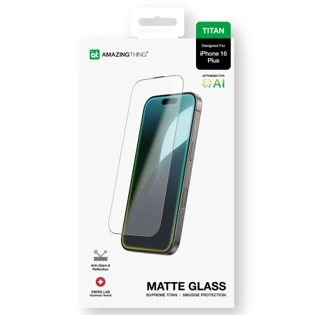 Szkło hartowane AMAZINGTHING Titan Matte Glass matowe do iPhone 16 Plus