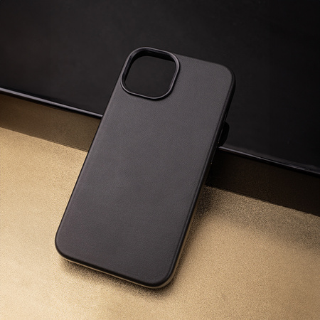 Nakładka Mag Leather do iPhone 15 6,1" czarna