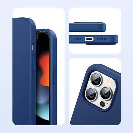 Ugreen Protective Silicone Case Soft Flexible Rubber Cover for iPhone 13 Pro blue