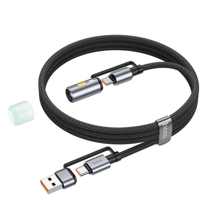 HOCO kabel All-in-one USB A / Typ C do Typ C / LED Light 3A 60W U138 1,2 m czarny