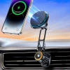 Uchwyt samochodowy Wozinsky WCT5-6S2Y z ładowarką indukcyjną Qi/MagSafe 15W na kratkę nawiewu - czarny