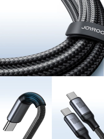 2-in-1-Kabel Joyroom Speedy-Serie SA21-1T2 USB-C - USB-C / USB-C 1,5 m schwarz