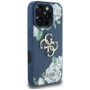 Guess Grained Roses Big 4G Logo Hülle für iPhone 16 Pro - Blau