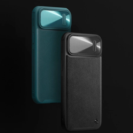 Nillkin CamShield Leather S Case iPhone 14 Pro case with camera cover blue