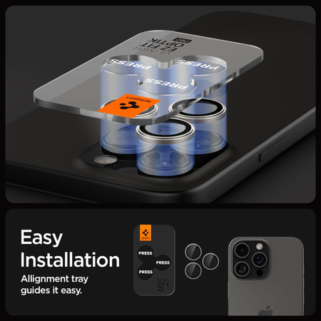 Osłona aparatu Spigen Optik.tR EZ Fit Camera Protector na iPhone 14 Pro / Pro Max / 15 Pro / Pro Max - tytan naturalny 2 szt.