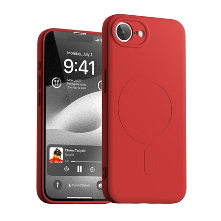 Etui Mercury Semi-Silicone MagSafe do    iPhone 16e czerwony
