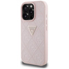 Schutzhülle IPHONE 16 PRO MAX Guess Hot Stamp 4G Pattern Triangle Metal Logo rosa