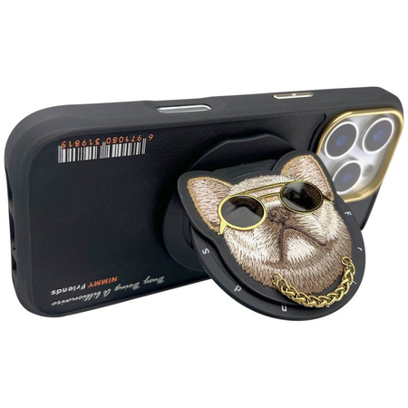 Etui Nimmy Glasses Cool Dog MagSafe do    iPhone 16 Pro czarny