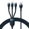 3in1 USB cable Baseus USB 3in1 Baseus Flash Series, USB-C + Micro + Lightning 66W, 1.2m (blue)