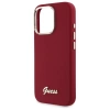 Etui Guess Silicone Script Metal Logo na iPhone 16 Pro - różowe
