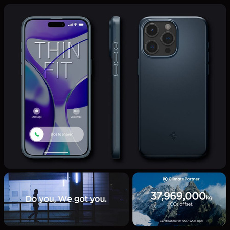 Spigen Thin Fit, Metallschiefer – iPhone 15 Pro Max