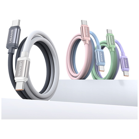 Kabel USAMS Bicolor Series SJ756 PD 60W USB-C/USB-C 1.2m niebiesko różowy