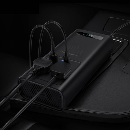 Baseus samochodowa przetwornica inwerter prądu 150W 12V / 500W  220V (wtyczka EU i CN) czarny (CGNB000101)