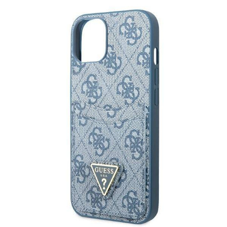 Etui IPHONE 13 MINI Guess Hardcase 4G Triangle Logo Cardslot (GUHCP13SP4TPB) niebieskie
