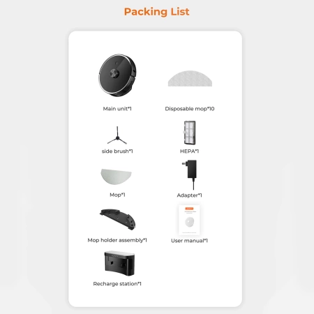 UWANT U100 Lite Reinigungsroboter mit Wischfunktion + Ladestation – Grau