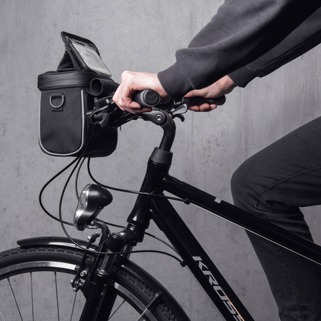 Wozinsky bicycle handlebar bag bike shoulder bag black (WBHBB-01)