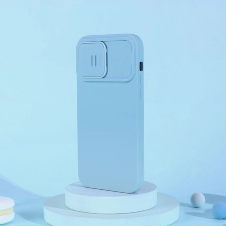 Nillkin CamShield Magnetic Silicone Case iPhone 14 Pro Max Magnetic MagSafe Cover with Camera Protector Blue