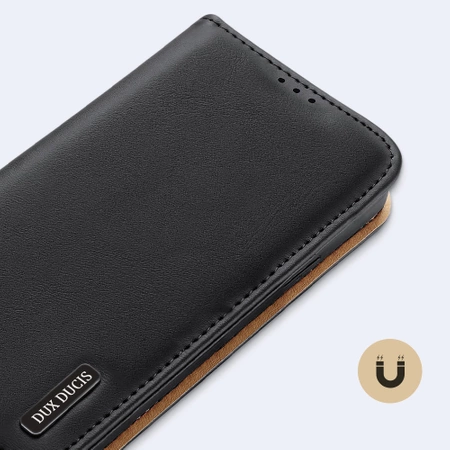 Dux Ducis Hivo iPhone 15 Plus RFID Blocking Wallet Case - Black