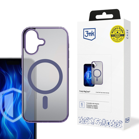 3MK Frosty MagCase iPhone 16 fioletowy/purple