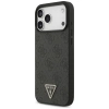 Etui Guess Leather 4G Triangle Strass MagSafe na iPhone 17 Pro Max - czarne