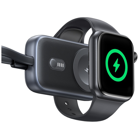 Ładowarka indukcyjna 2w1 Usams CD245 do  Apple Watch z powerbankiem 1200mAh + kabel USB-C titanium